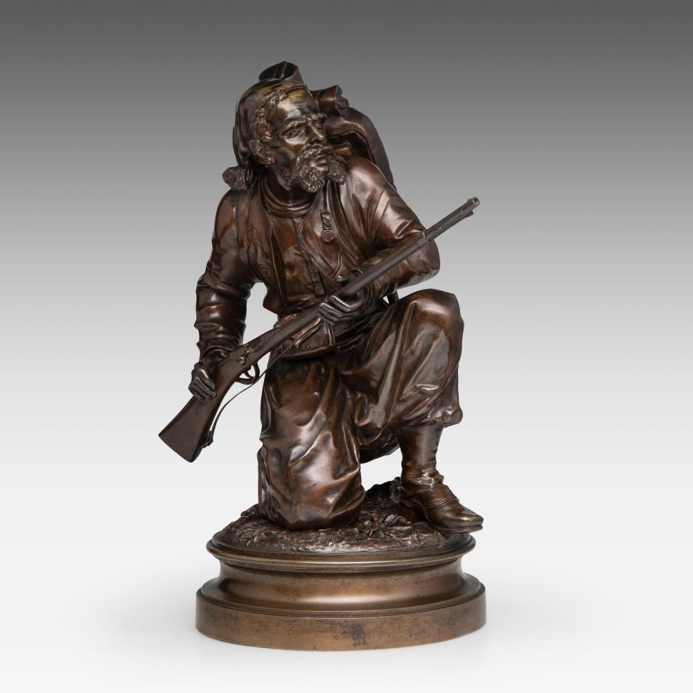 Charles Anfrie comparable auction result: charles anfrie 1833 1905 a zouave soldier patinated bronze h 45 5 cm