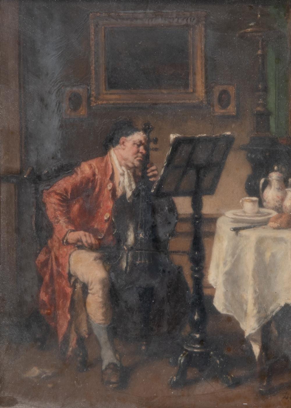 Jan David Col comparable auction result: david col 1822 1900 a pair of genre paintings depicting a reading and a music making man 1893 6 oil on panel 27 x 21 cm 10 6 x 8 2 in frame 54 x 46 cm 21 2 x 18 1 in