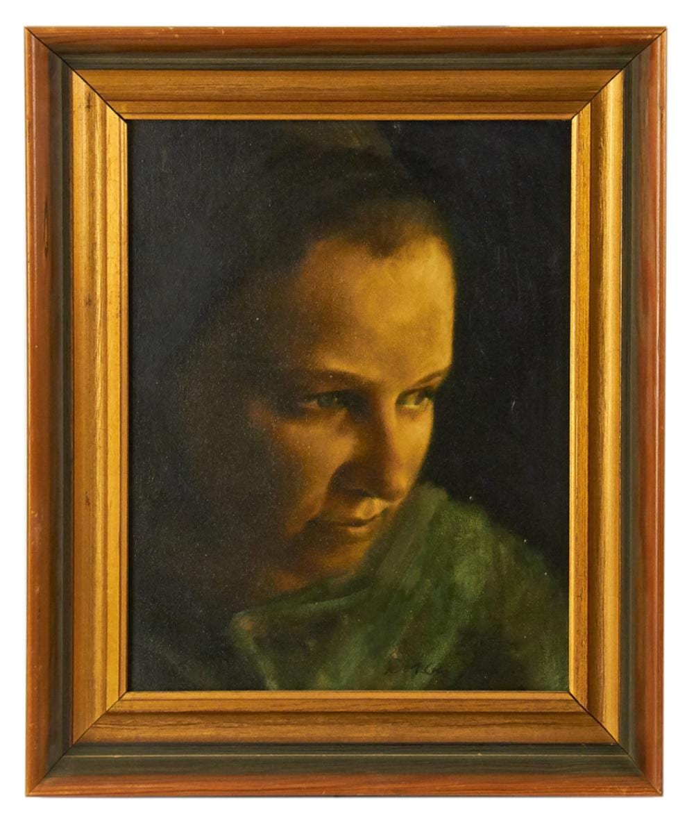 Scott Duncan comparable auction result: scott duncan portrait of young woman oil on canvas