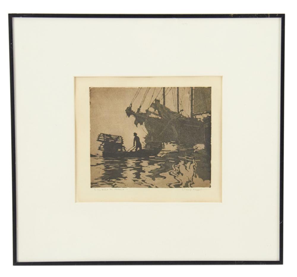 Philip Kappel comparable auction result: philip kappel lobster traps etching