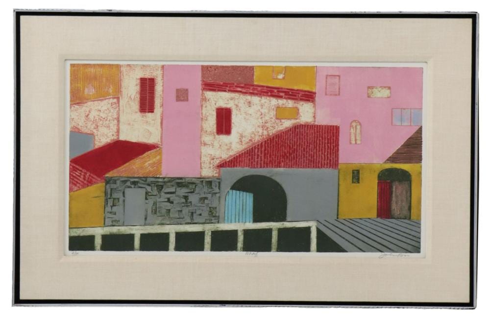 john ross 1921 2017 american original color etching wharf · Sarasota Estate Auction · 2026-01-24 John Ross comparable auction result: john ross 1921 2017 american original color etching wharf