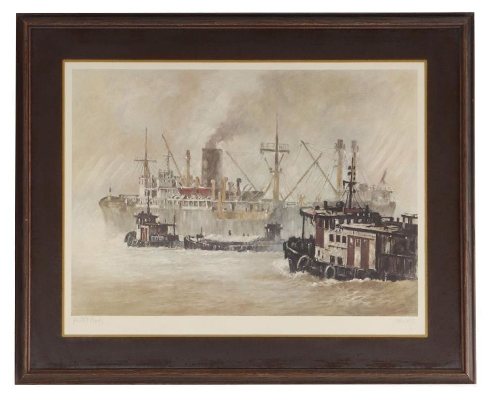 John Kelly comparable auction result: john kelly born 1939 scottish american artist proof maritime lithograph