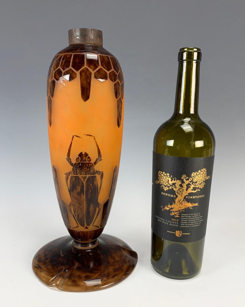 Le Verre Francais comparable auction result: le verre francais scarabees beetle lamp base