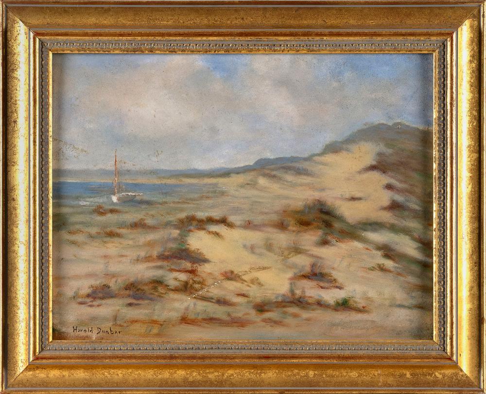 Harold C. Dunbar comparable auction result: harold c dunbar massachusetts 1882 1953 hazy day oil on board 12 x 16 framed 16 x 20