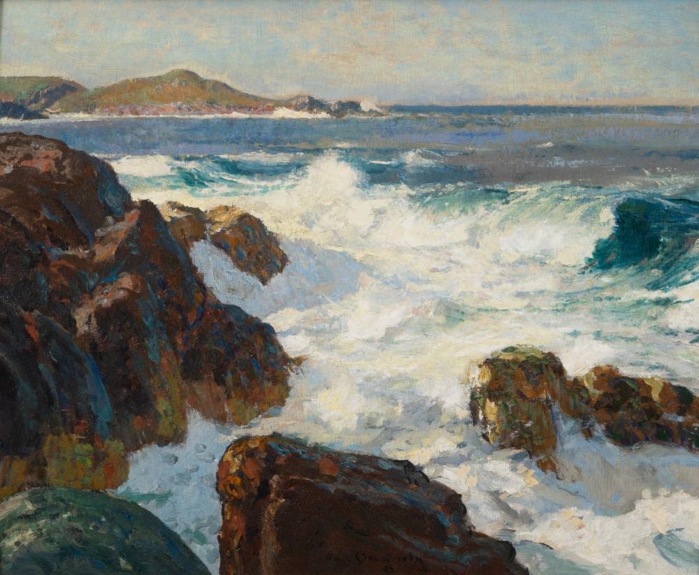 Paul Dougherty comparable auction result: paul dougherty am 1877 1947 seascape oil on panel framed