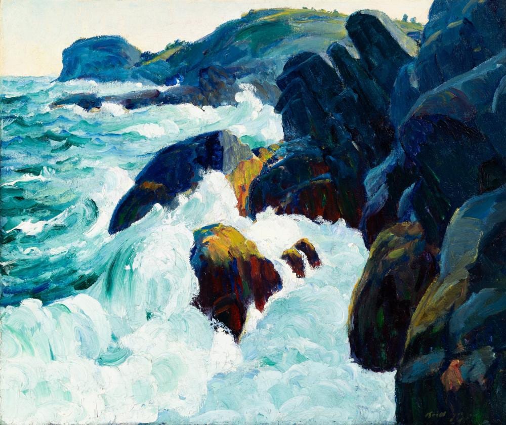 Leon Kroll comparable auction result: leon kroll am 1884 1974 gull rock monhegan 1913 oil on canvas framed