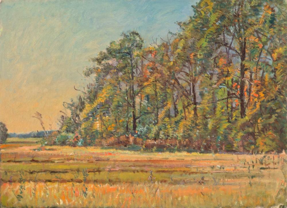 Theodore Wendel comparable auction result: theodore wendel am 1857 1932 trees along the marsh oil on canvas framed