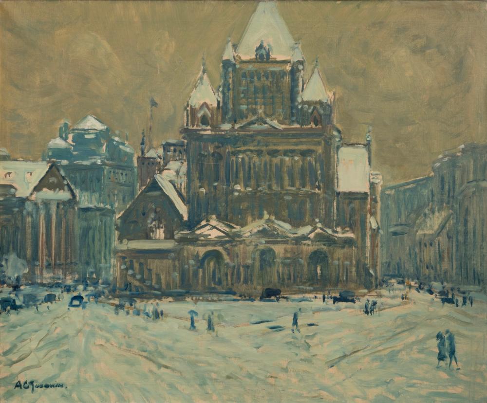 Arthur Clifton Goodwin comparable auction result: arthur clifton goodwin am 1864 1929 trinity church oil on canvas framed