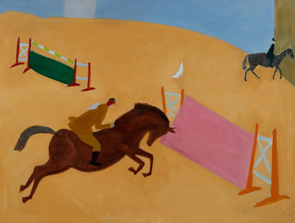 Sally Michel Avery comparable auction result: sally michel avery am 1902 2003 approaching the fence show horse 1968 oil on canvas framed