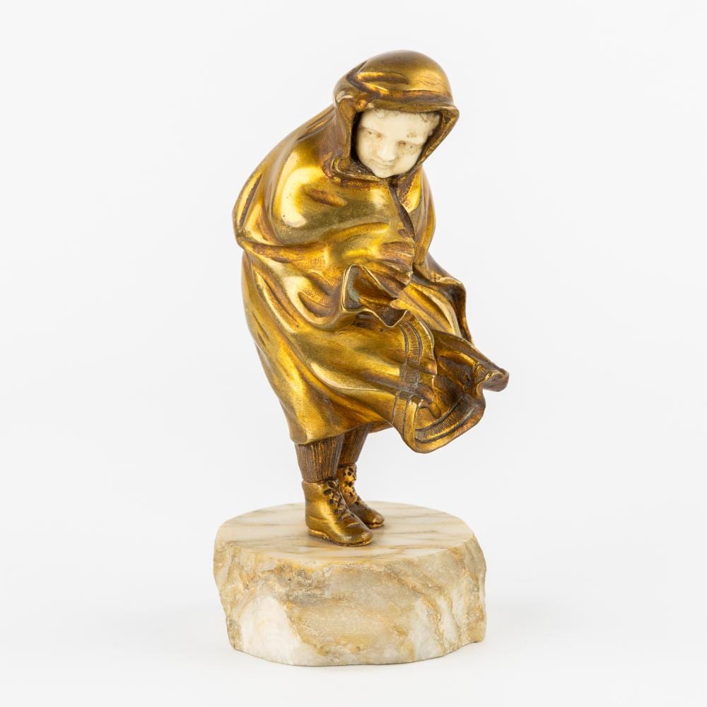 Fortunato Gori comparable auction result: fortunato gori 1886 1925 boy with a cloak chryselephantine art deco