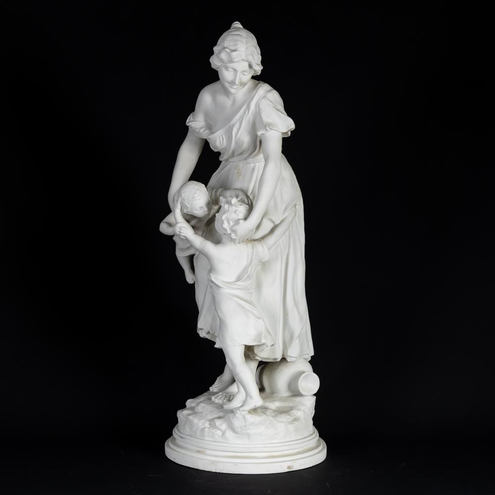 Luca Madrassi comparable auction result: luca madrassi 1848 1919 le baiser des enfants biscuit porcelain s vres marked