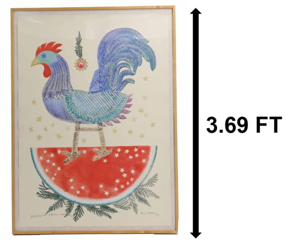 Ford Ruthling comparable auction result: ford ruthling monotype rooster on a melon