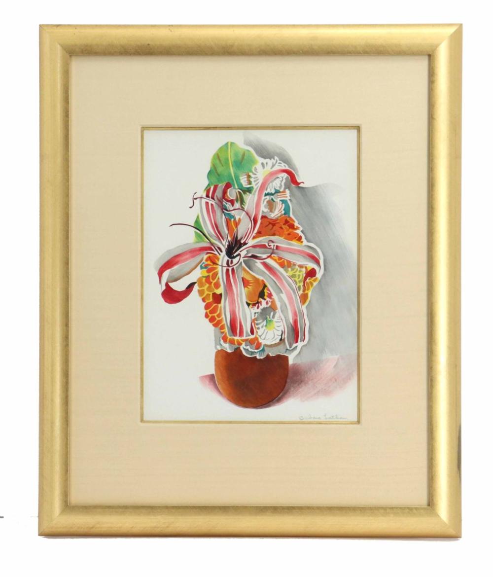 Barbara Latham comparable auction result: barbara latham 1896 1989 american watercolor flower bouquet
