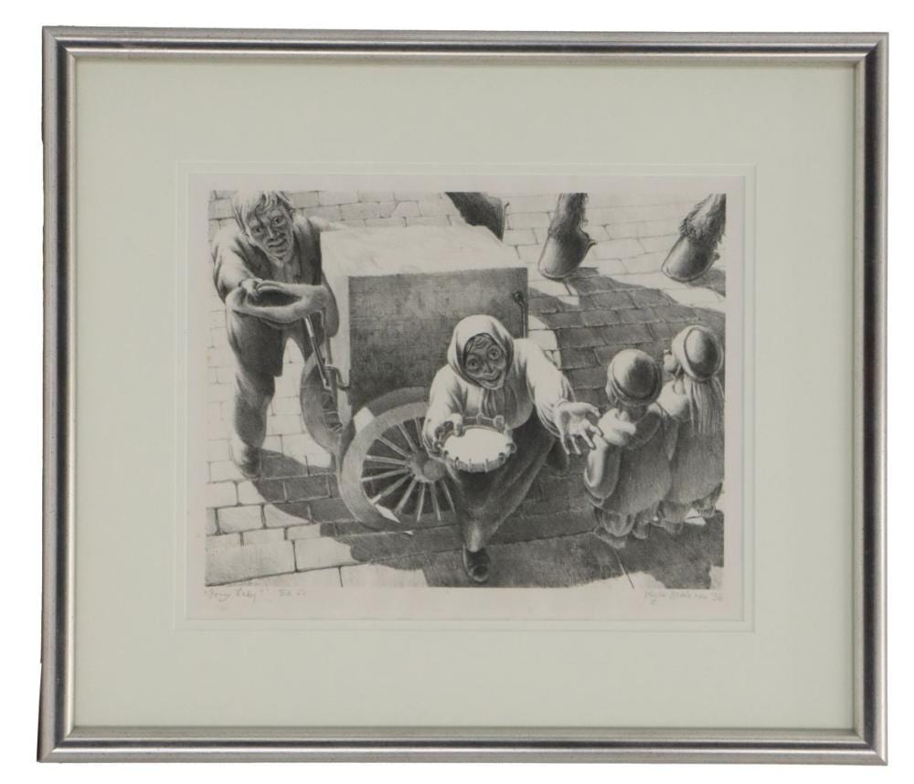 Kyra Markham comparable auction result: kyra markham 1891 1967 american 1936 lithograph penny lady