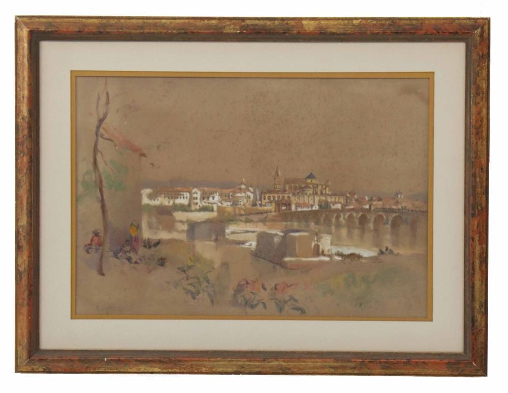 Robert Charles Goff comparable auction result: robert charles goff 1837 1922 english watercolor roman bridge