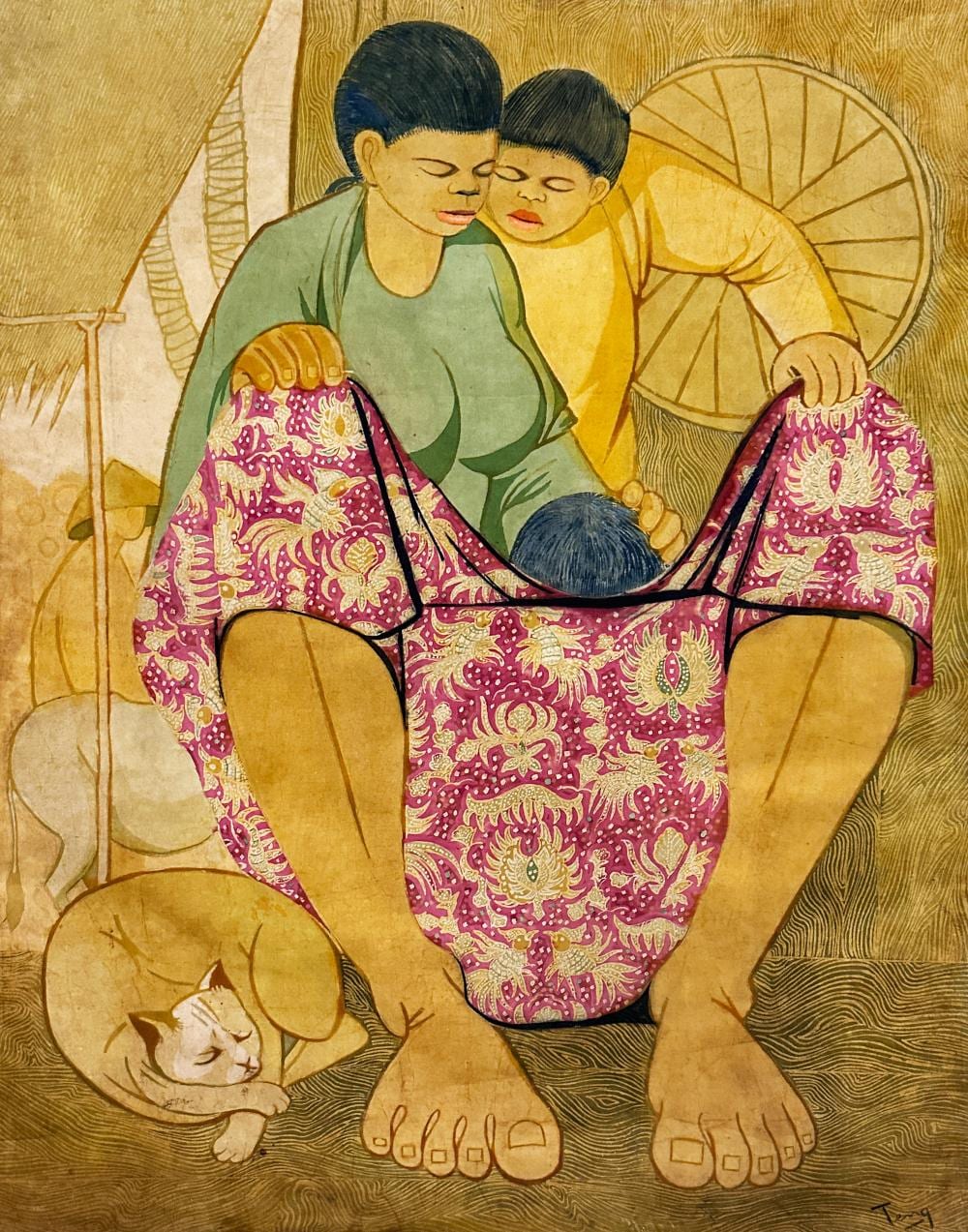 Thean Teng Chuah comparable auction result: chuah thean teng dato mother and children 1970 s
