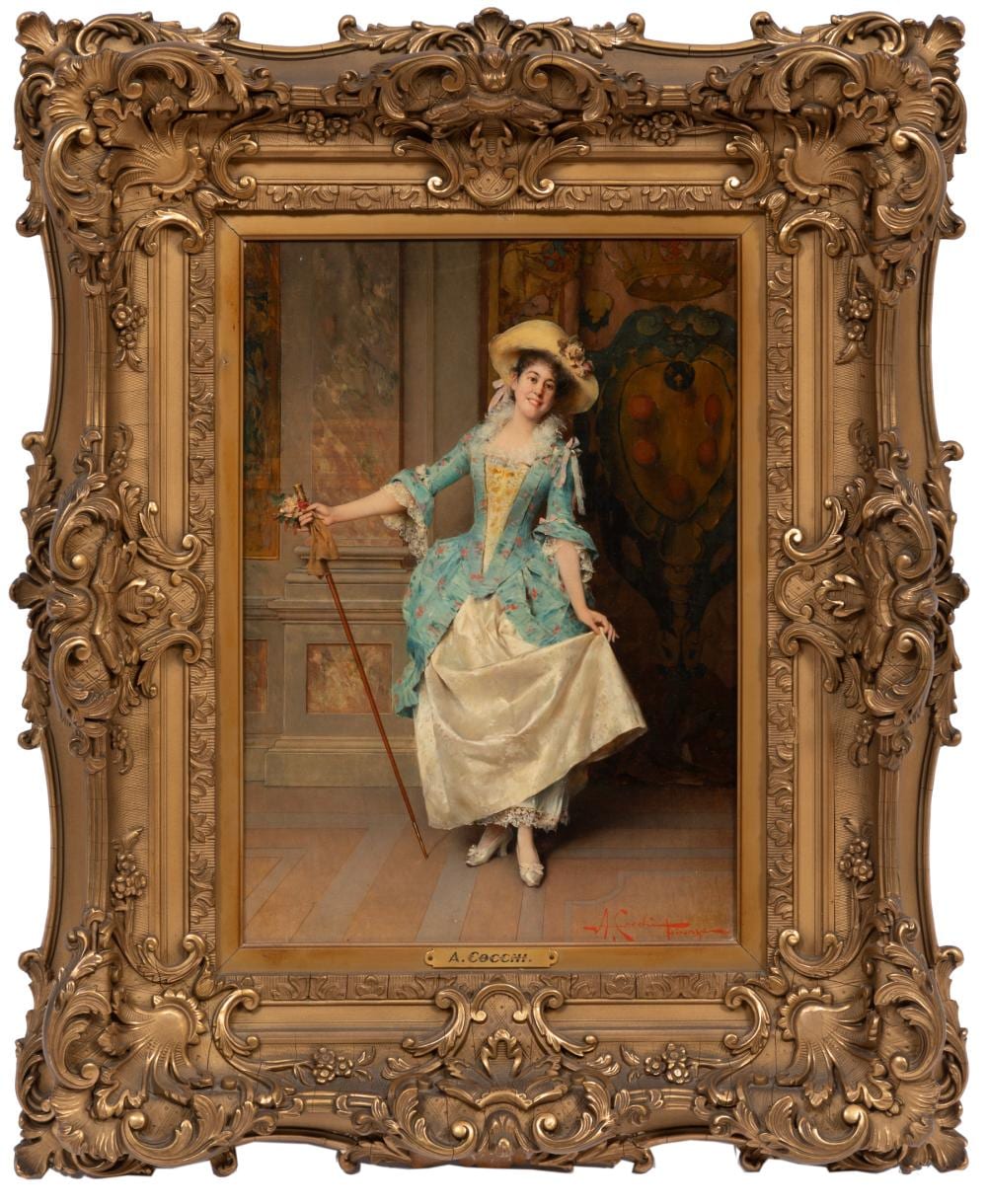 adriano cecchi italian 1850 1936 the actress oil on canvas · Neal Auction Company · 2026-01-23 Adriano Cecchi comparable auction result: adriano cecchi italian 1850 1936 the actress oil on canvas