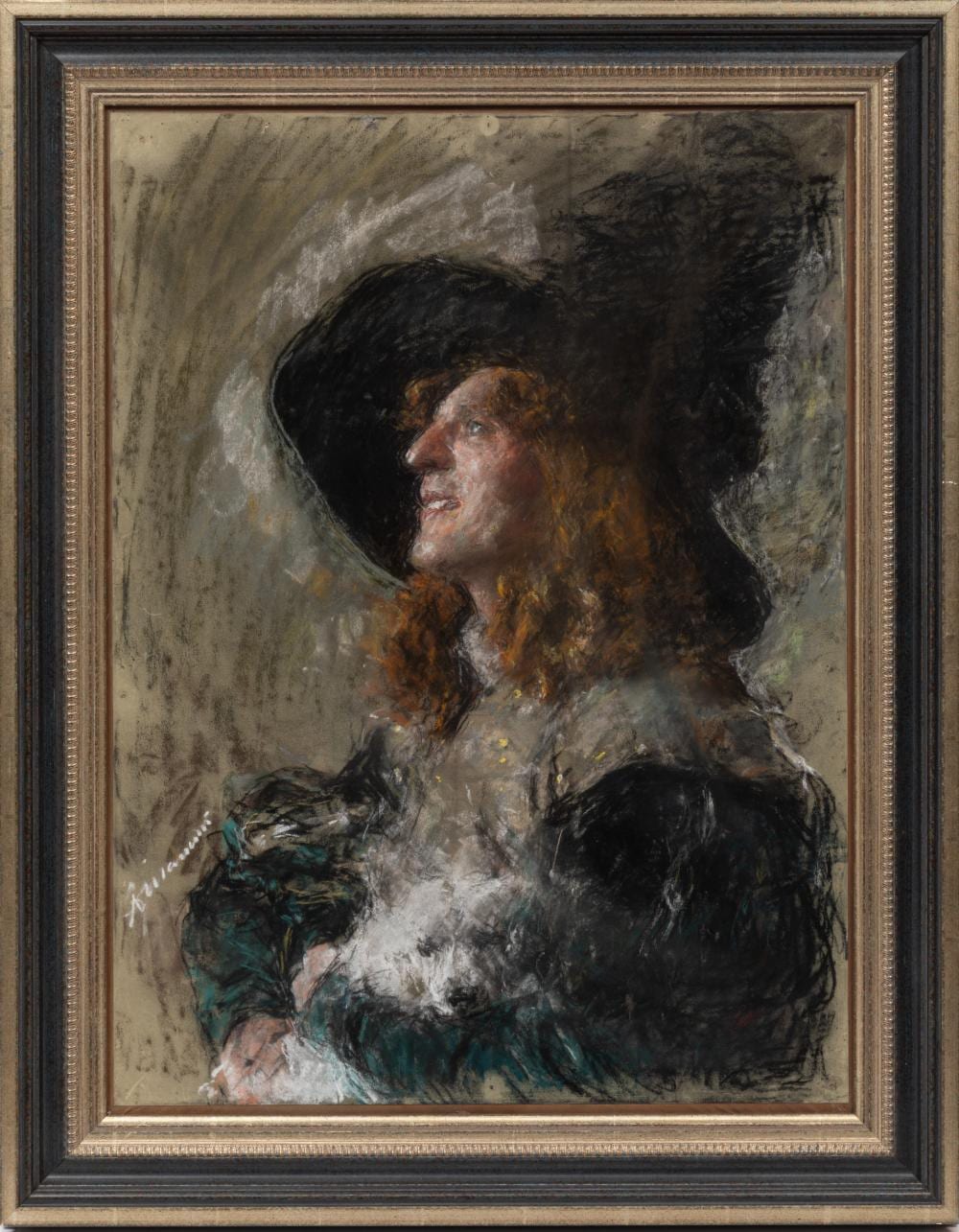 antonio mancini italian 1852 1930 ritratto d uomo con un cane pastel on paper laid on canvas · Neal Auction Company · 2026-01-23 Antonio Mancini comparable auction result: antonio mancini italian 1852 1930 ritratto d uomo con un cane pastel on paper laid on canvas