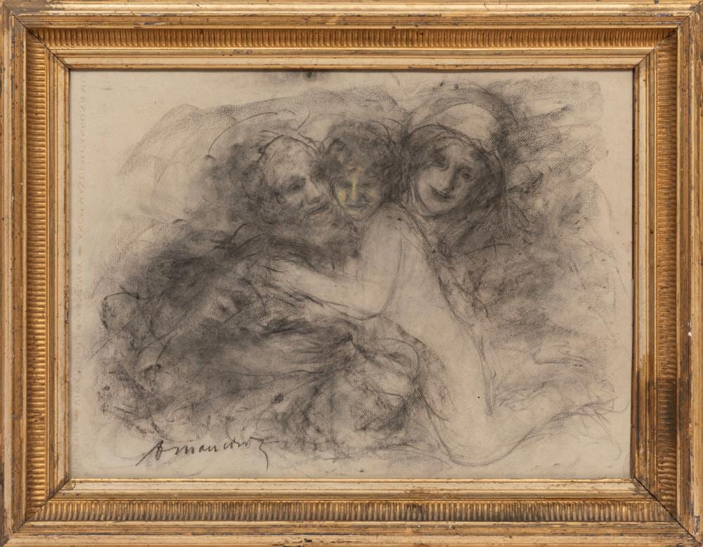 antonio mancini italian 1852 1930 la famiglia charcoal graphite and pastel on paper · Neal Auction Company · 2026-01-23 Antonio Mancini comparable auction result: antonio mancini italian 1852 1930 la famiglia charcoal graphite and pastel on paper