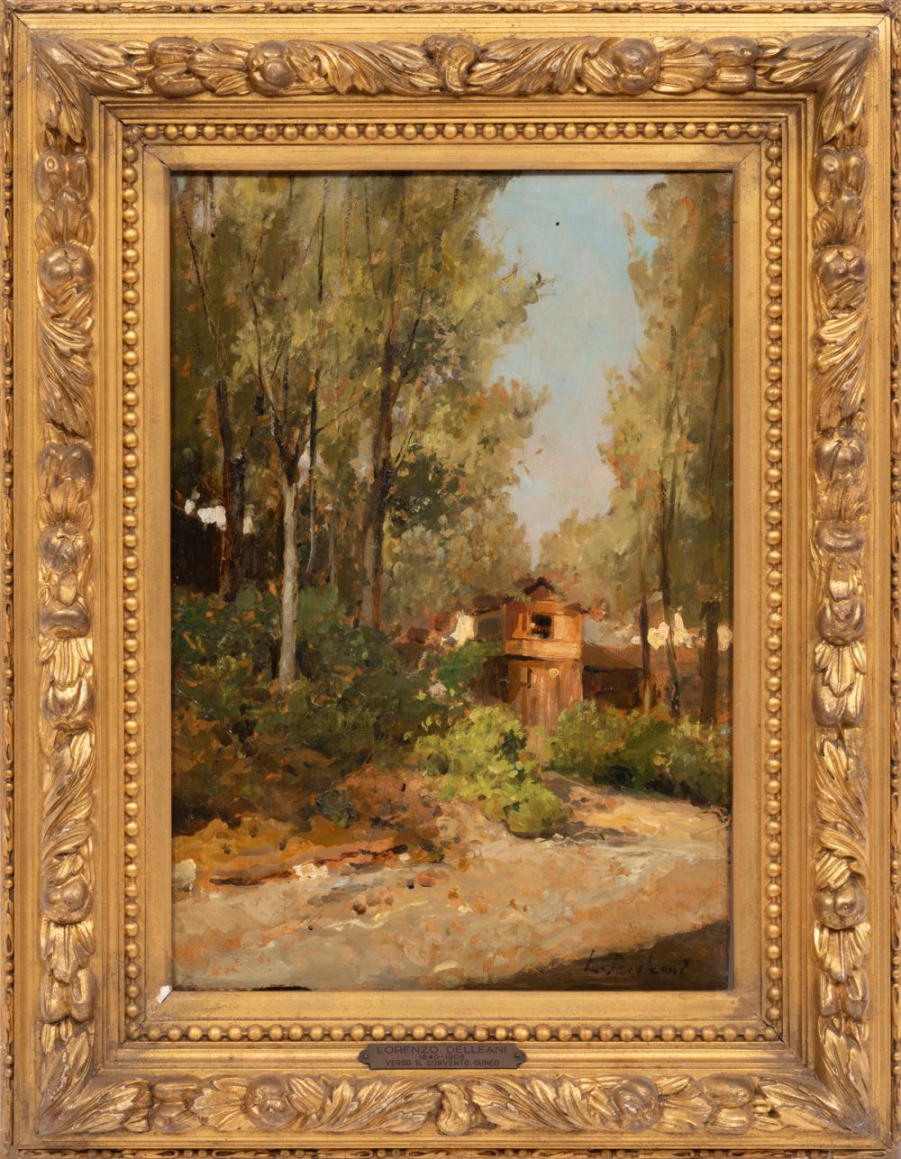 Lorenzo Delleani comparable auction result: lorenzo delleani italian 1840 1908 verso il convento cuneo oil on board