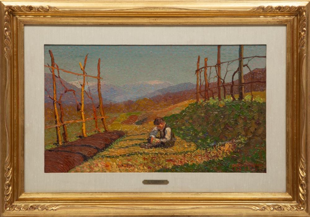 Oreste Albertini comparable auction result: oreste albertini italian 1887 1953 young boy in a landscape oil on panel