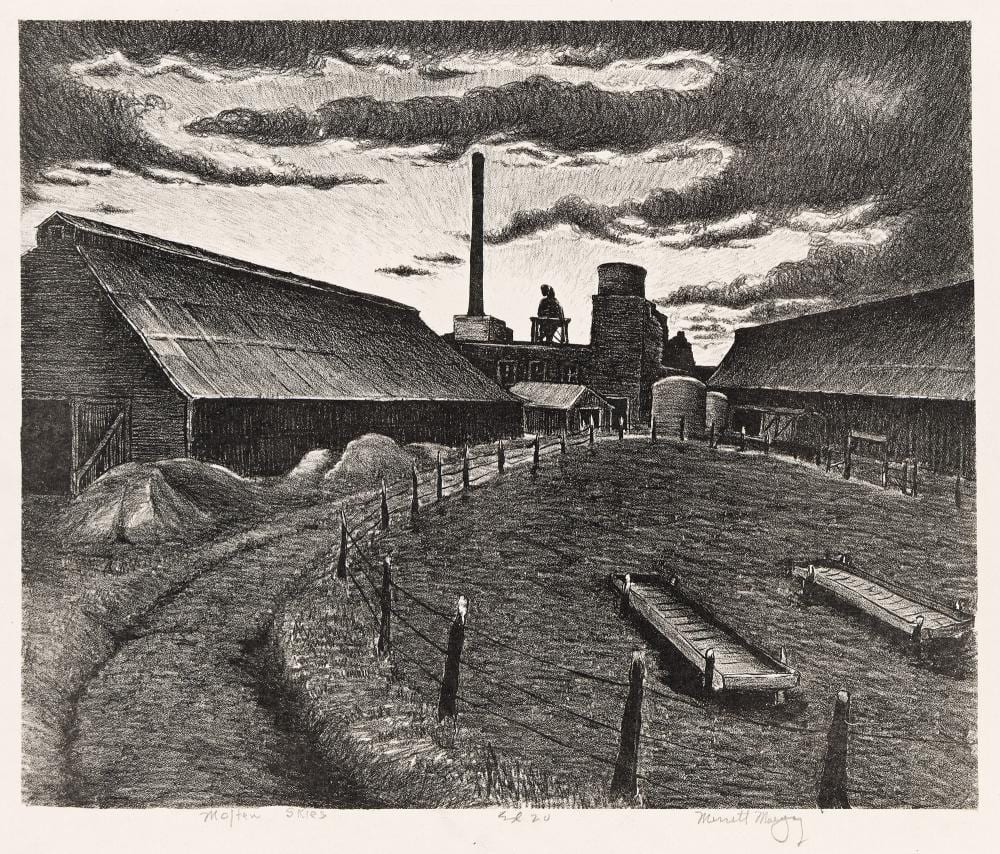 Merritt Mauzey comparable auction result: merritt mauzey molten skies circa 1943