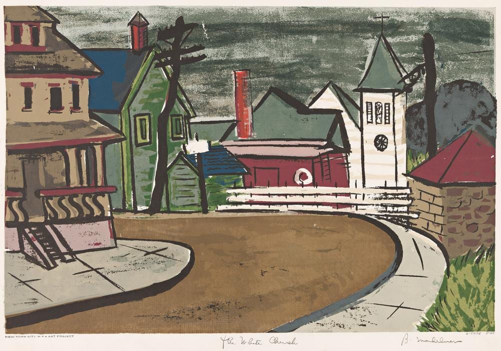 Beatrice Mandelman comparable auction result: beatrice mandelman the white church circa 1941