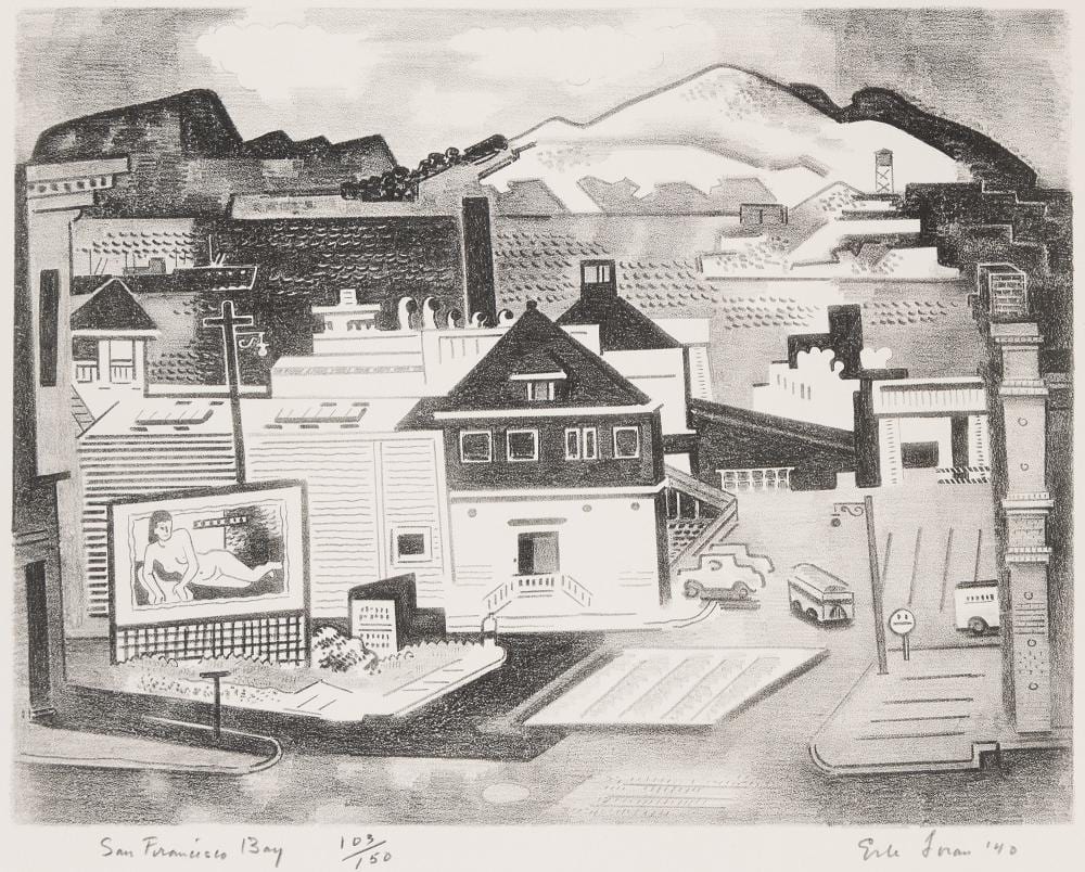 Erle Loran comparable auction result: erle loran san francisco bay 1940