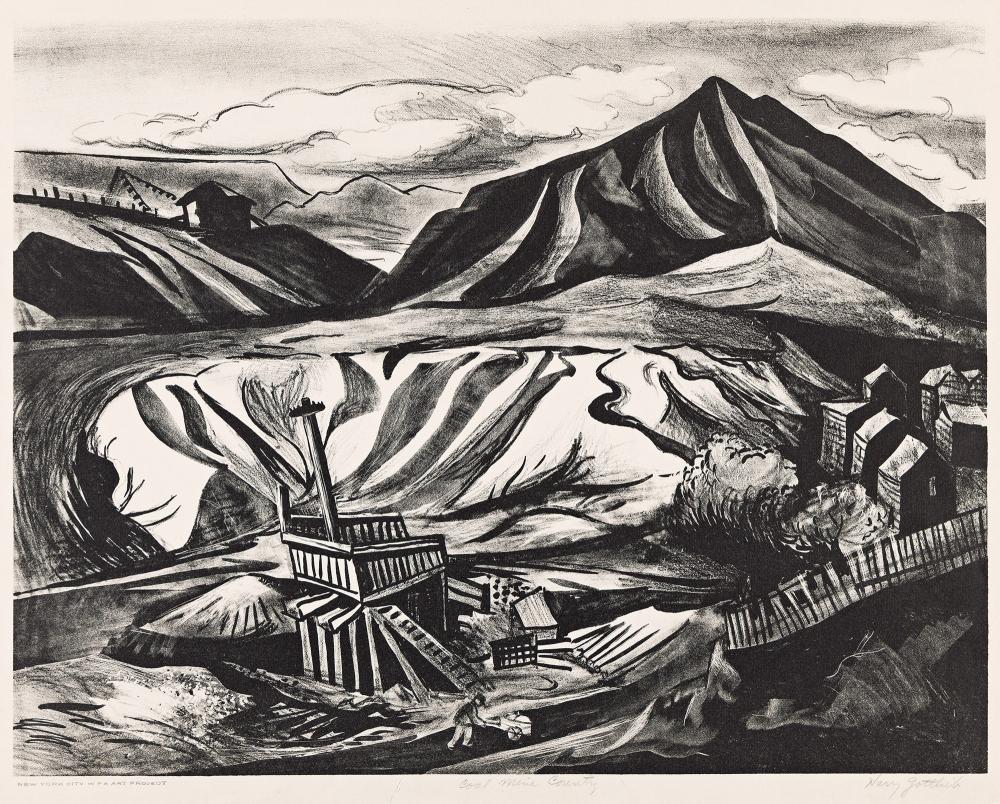 harry gottlieb coal mine country circa 1935 · Swann Auction Galleries · 2026-01-29 Harry Gottlieb comparable auction result: harry gottlieb coal mine country circa 1935