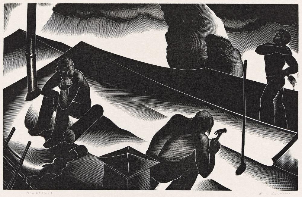 Paul Landacre comparable auction result: paul landacre amateurs 1937
