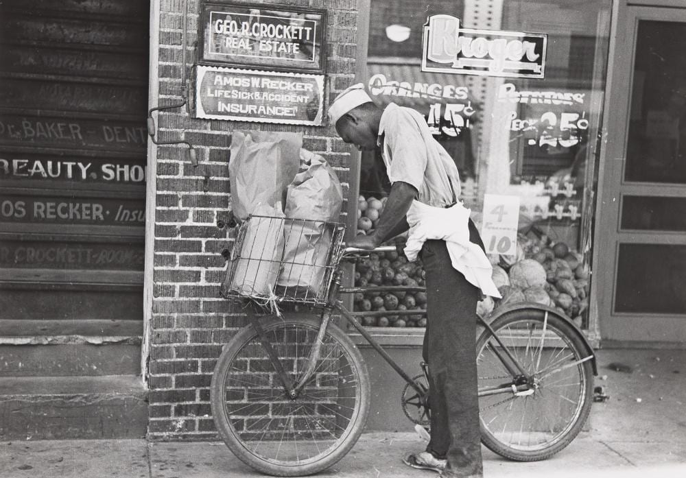 Russell Lee comparable auction result: russell lee negro delivery boy caruthersville missouri august 1938 printed circa 1970