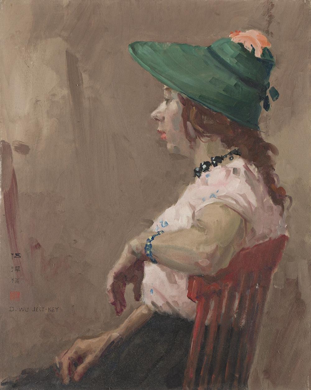 David Wu Ject-Key comparable auction result: david wu ject key woman in pink blouse