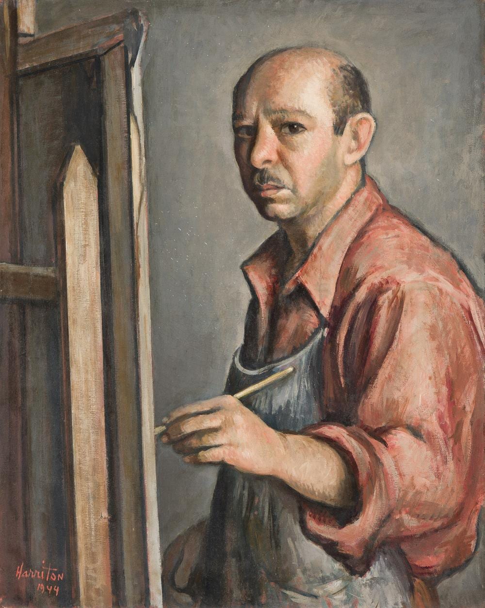 Abraham Harriton comparable auction result: abraham harriton portrait of the artist at his easel 1944