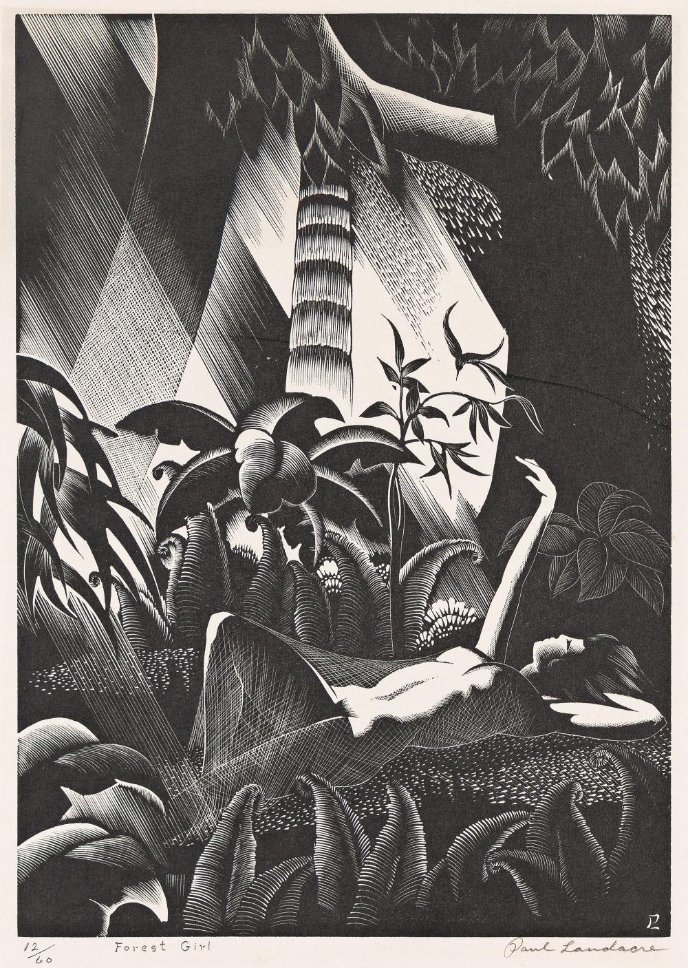 Paul Landacre comparable auction result: paul landacre forest girl 1933