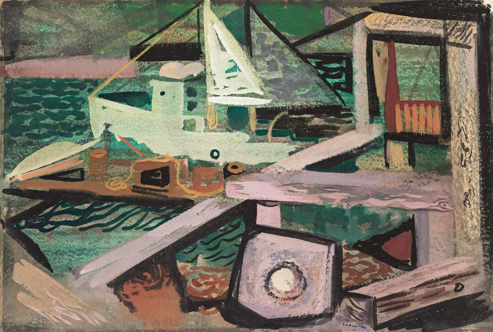 Erle Loran comparable auction result: erle loran noyo beach 1948