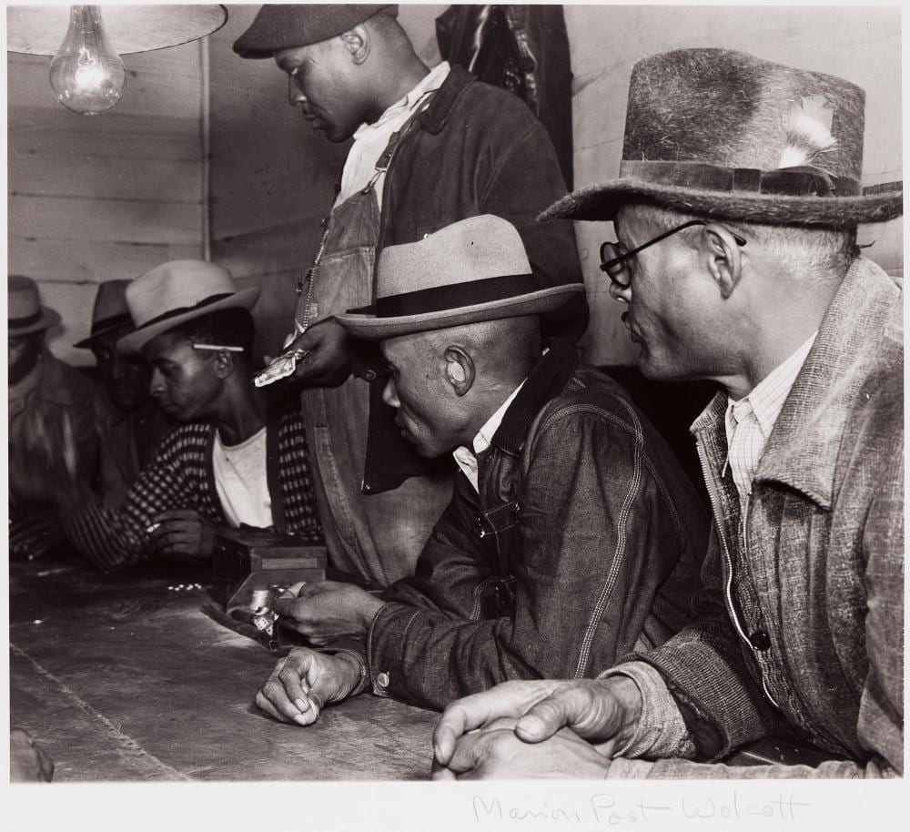 Marion Post Wolcott comparable auction result: marion post wolcott spending cotton picking money on saturday nite gambling near clarksdale mississippi 1939 printed 1977