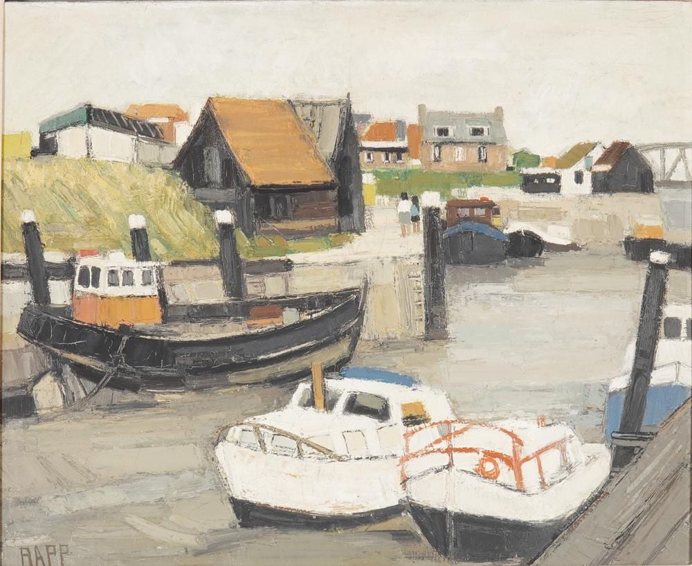 ginette rapp french 1928 1998 oil on canvas brittany harbor signed · Lion and Unicorn · 2026-01-18 Ginette Rapp comparable auction result: ginette rapp french 1928 1998 oil on canvas brittany harbor signed