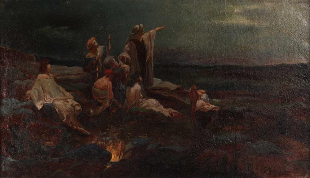 giovanni muzzioli italian 1854 1894 figures pointing to a star signed g muzzioli lower right oil on canvas 60 5 x 104 cm framed 70 5 x 114 5 cm · Dawsons Auctioneers · 2026-01-28 Giovanni Muzzioli comparable auction result: giovanni muzzioli italian 1854 1894 figures pointing to a star signed g muzzioli lower right oil on canvas 60 5 x 104 cm framed 70 5 x 114 5 cm