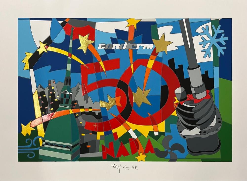 Ugo Nespolo comparable auction result: ugo nespolo cinquanta