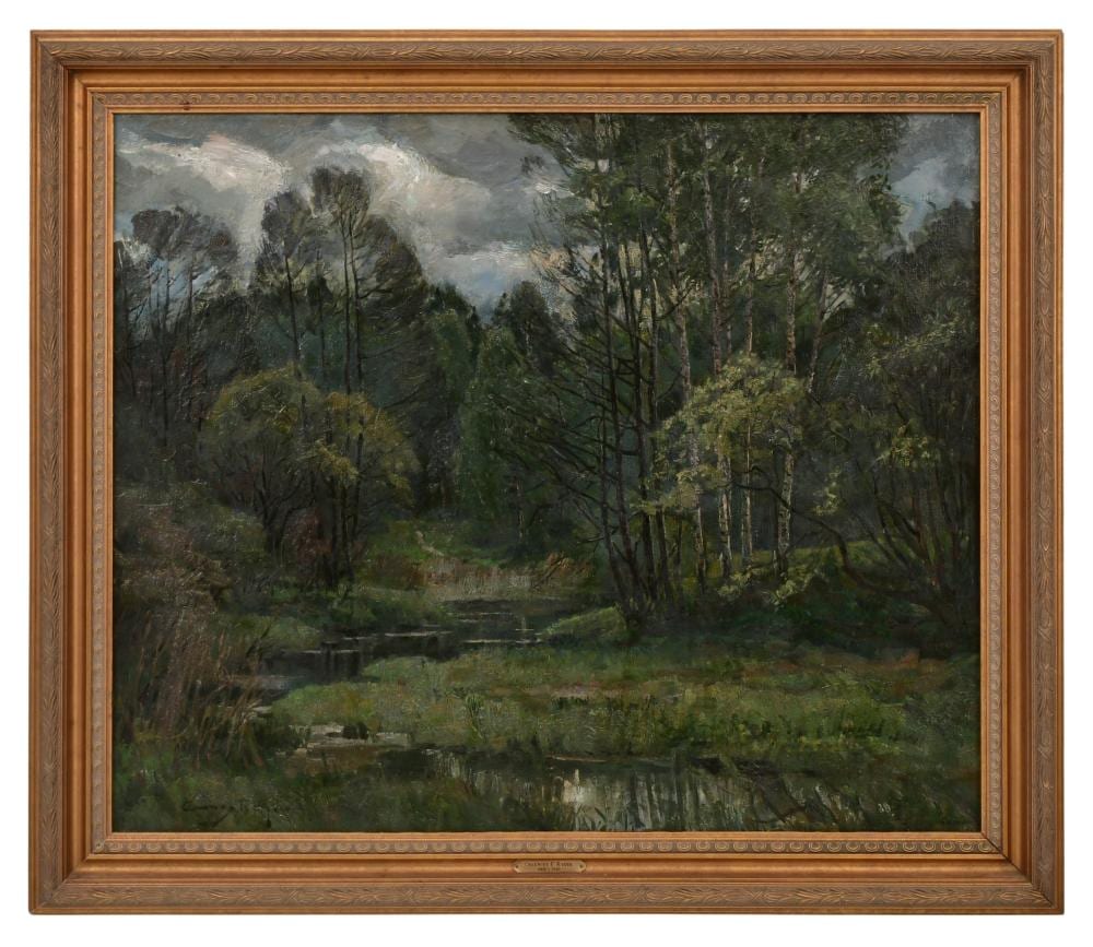 Chauncey Foster Ryder comparable auction result: chauncey foster ryder american 1868 1949 landscape with stream