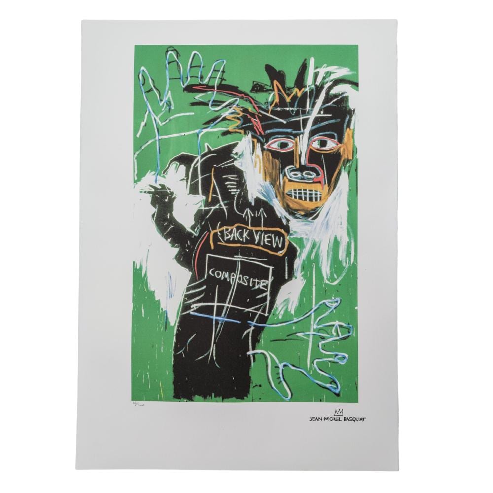 Jean Michel Basquiat (USA, 1960-1988) "Self Portrait As A Heel Part 2" Offset Lithograph sold by Akiba Galleries, lot 256 — auction record photograph