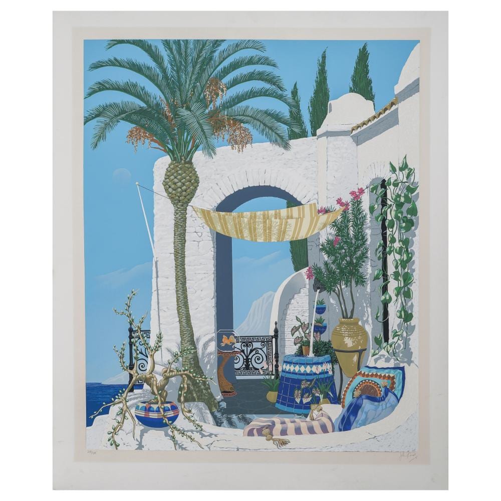 John Kiraly comparable auction result: john kiraly usa b 1943 midday at madame ada s serigraph on paper
