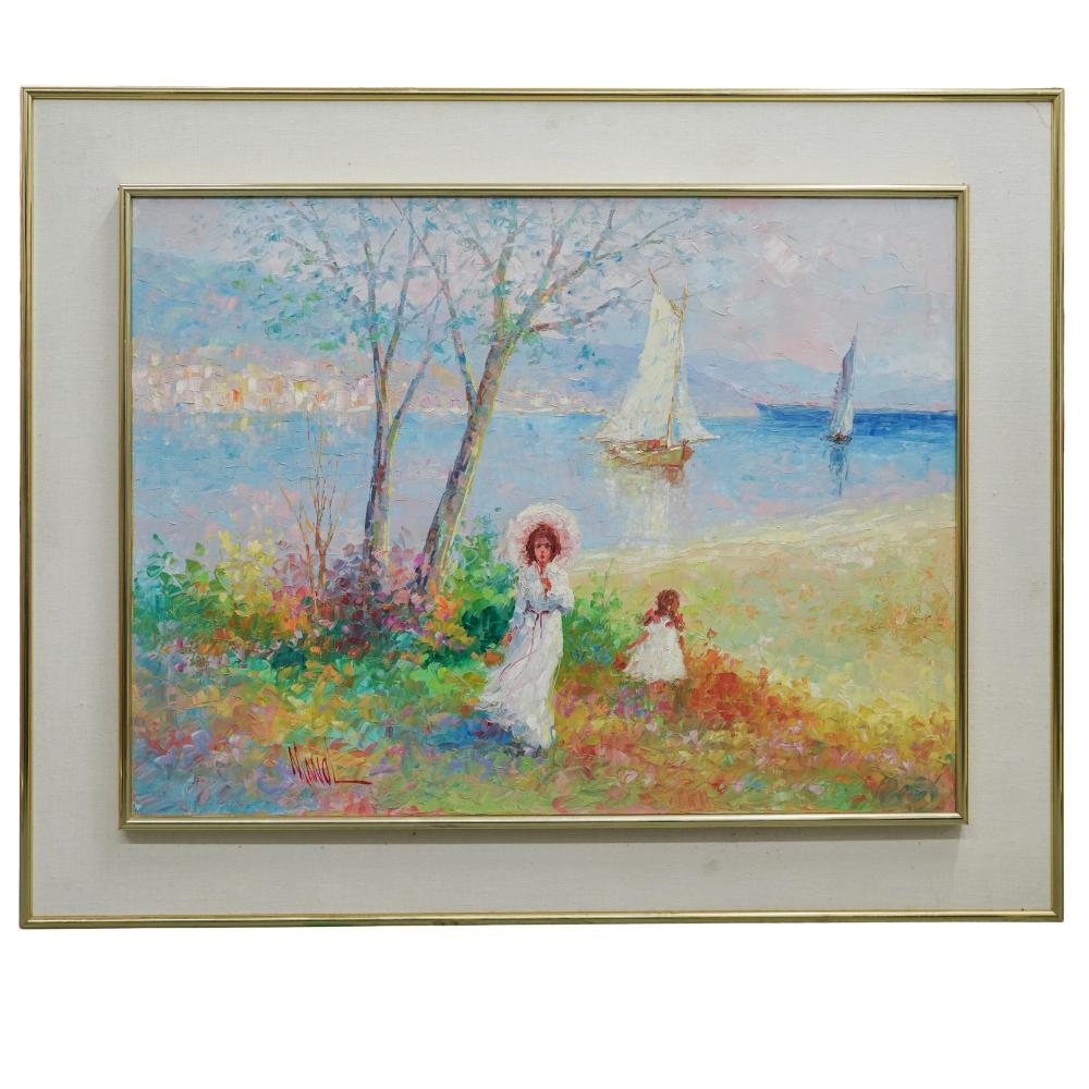 John A. Manol comparable auction result: john adamos manol greece usa 1900 1989 oil on board painting