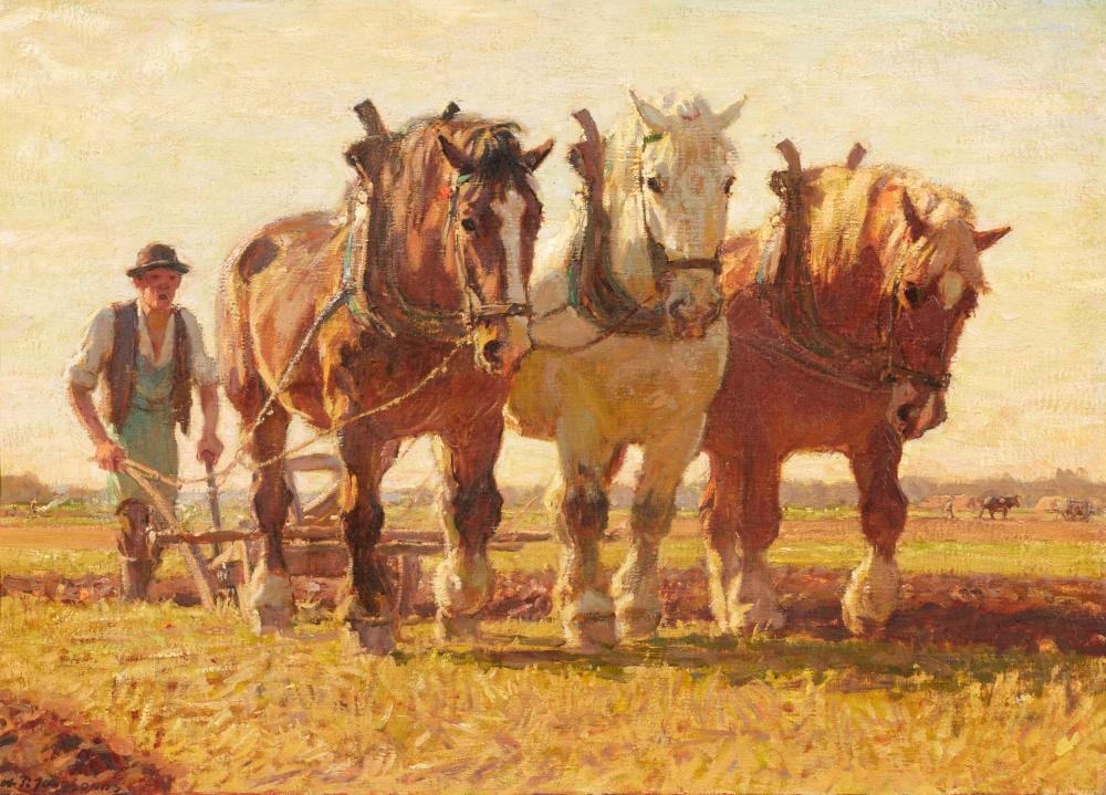 plowing farmer · Van Ham Kunstauktionen · 2026-01-29 Paul Junghanns comparable auction result: plowing farmer
