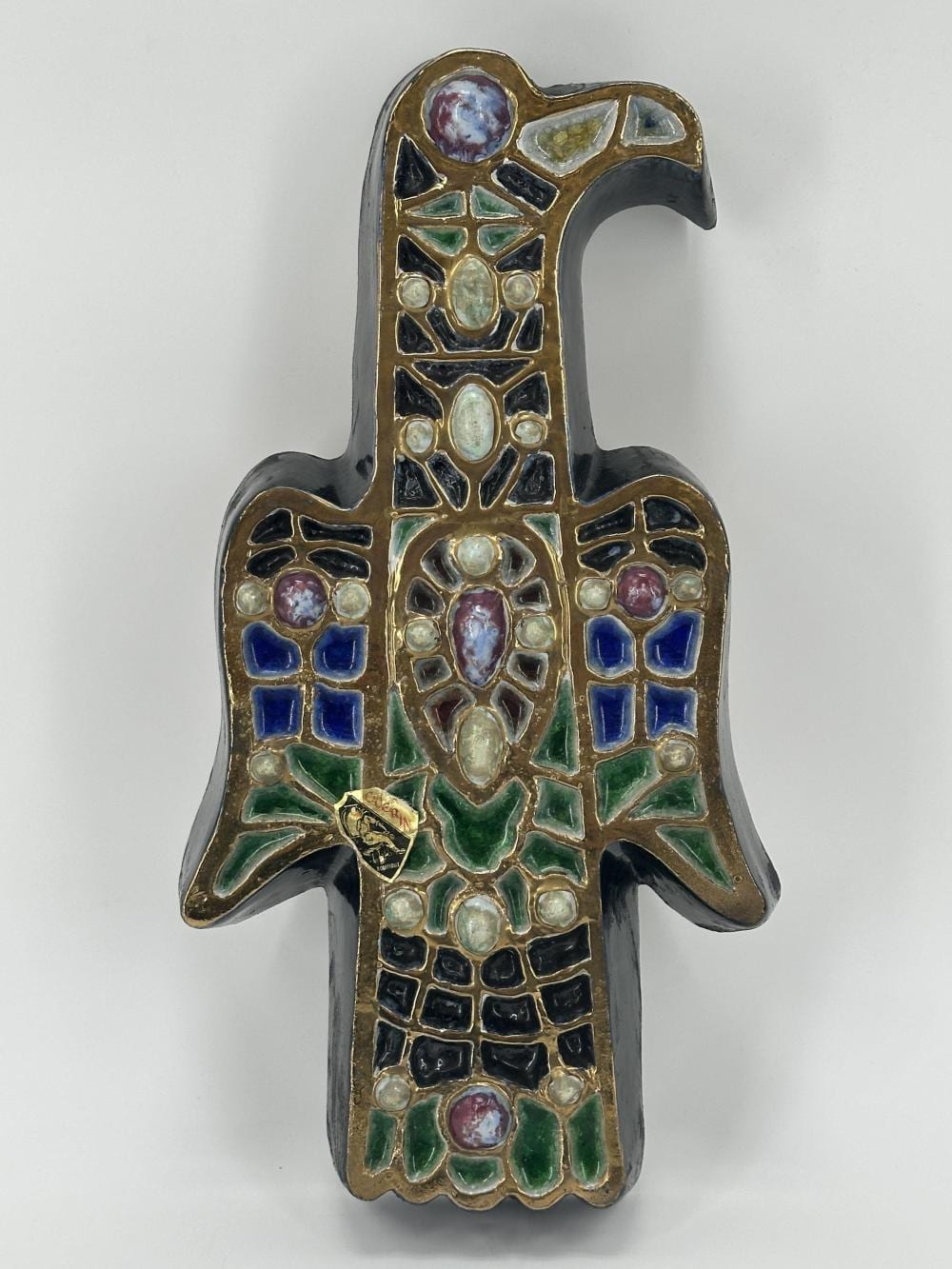 roger guerin 1896 1954 aigle en gr s verniss de diff rentes couleurs imitation de cabochons pr cieux diverses couleurs ht 37 cm · MJV Soudant · 2026-01-25 Roger Guerin comparable auction result: roger guerin 1896 1954 aigle en gr s verniss de diff rentes couleurs imitation de cabochons pr cieux diverses couleurs ht 37 cm