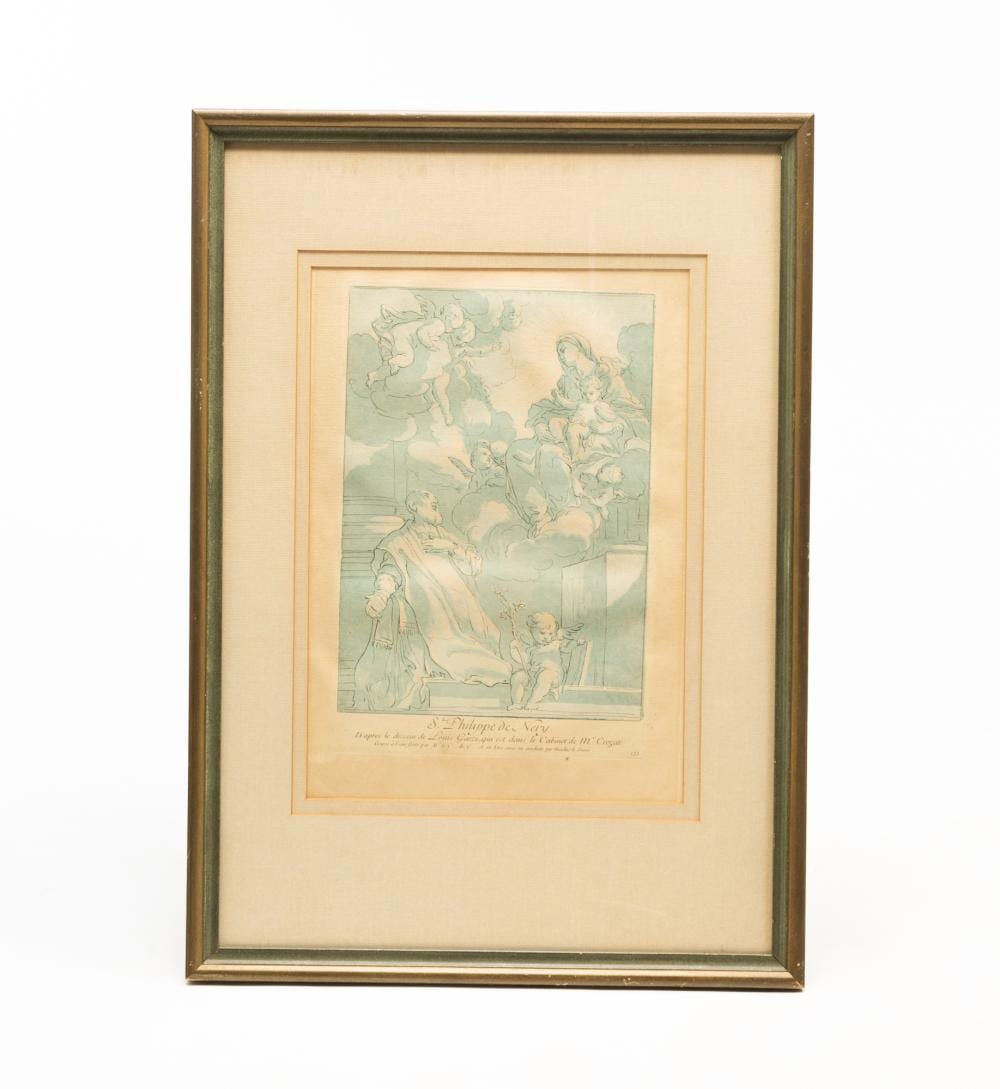 Nicolas Le Sueur comparable auction result: nicolas le sueur french 1691 1764 after luigi garzi italian 1638 1721 st philippe de nery etching and aquatint