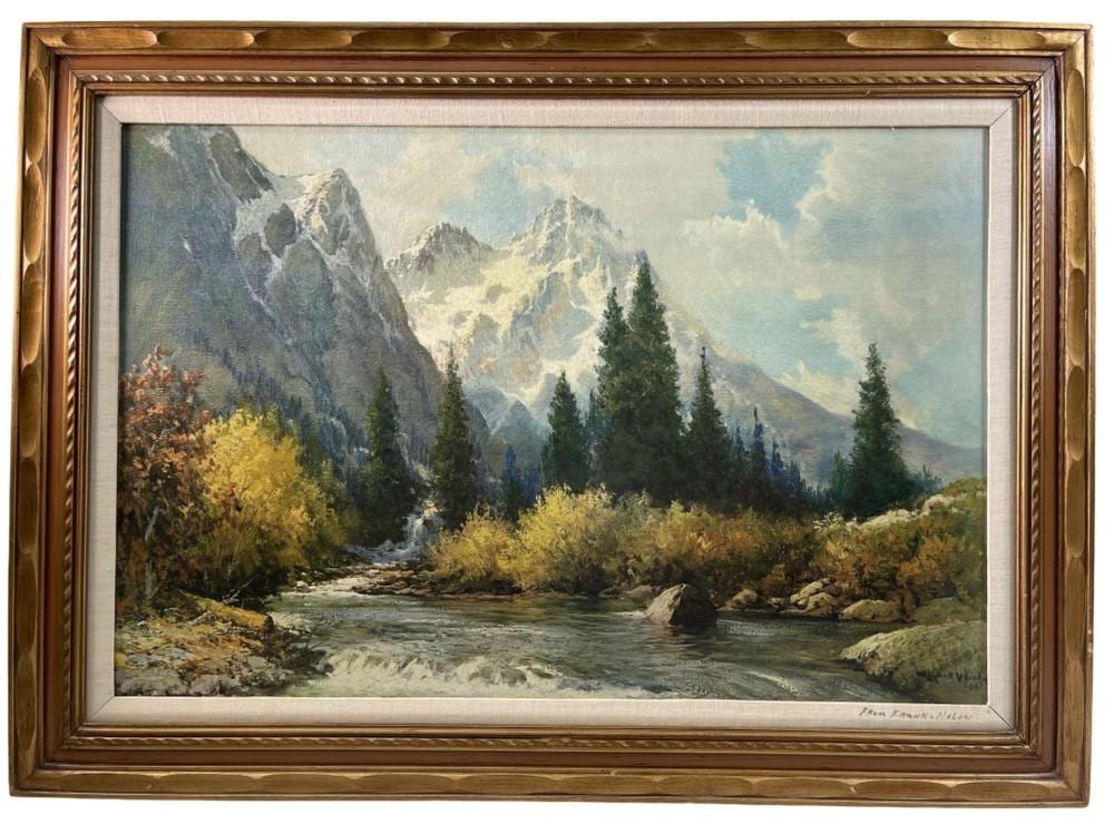 Robert Wood comparable auction result: robert wood 1889 1979 snake river canvas print
