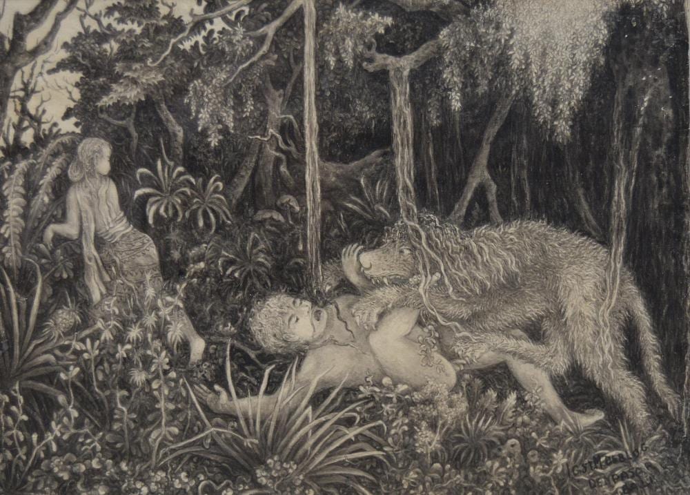 Deblog, I Gusti Made; A Man Attacked by Animal in the Forest comparable sale