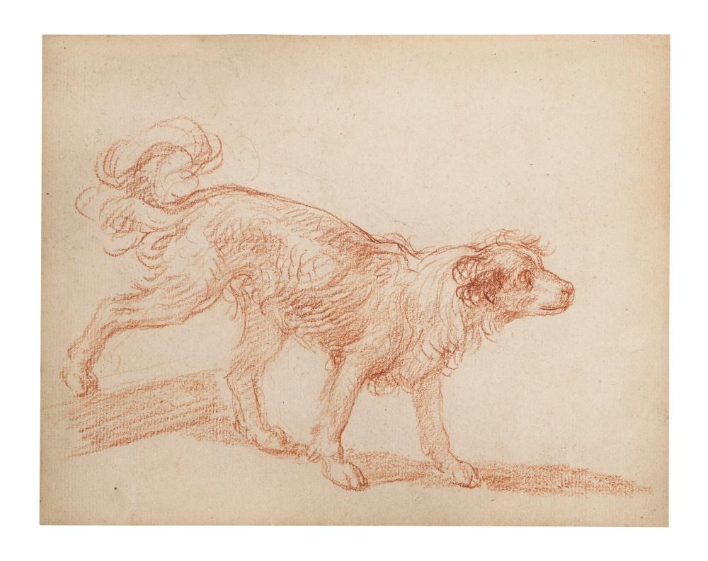 Jean-Baptiste Greuze comparable auction result: jean baptiste greuze tournus 1725 1805 paris study of a dog red chalk8