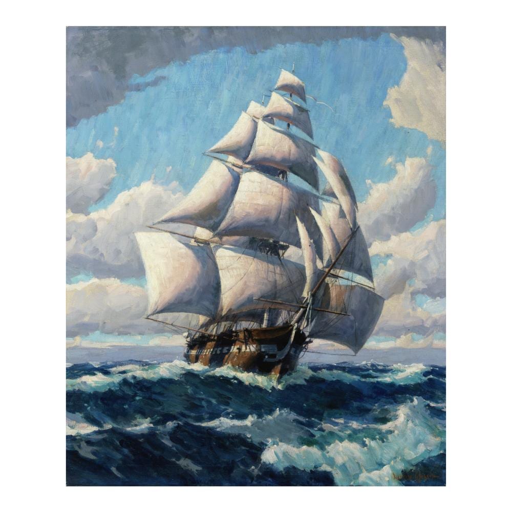 Duncan Gleason comparable auction result: duncan gleason 1881 1959 the u s s constitution 30 1 2 x 25 1 4 in 77 5 x 64 1 cm